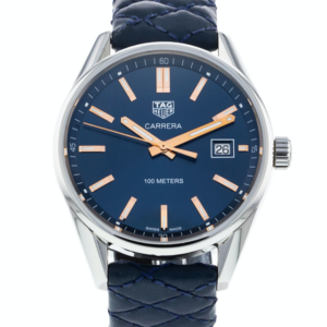 TAG HEUER CARRERA QUARTZ BLUE DIAL LEATHER STRAP WOMEN'S WATCH